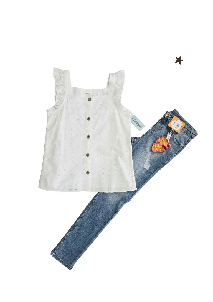 Blusa y Jean, talla 14 niña