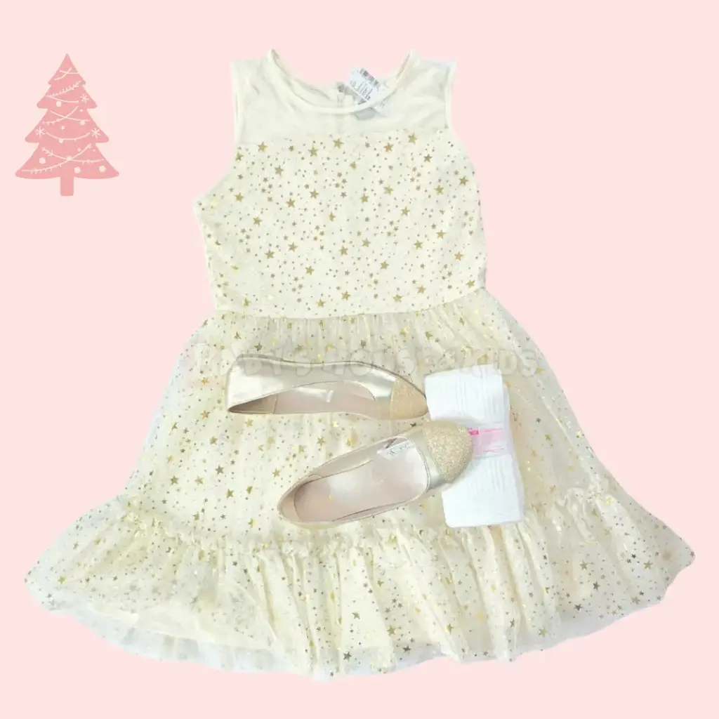 Vestido dorado, talla14