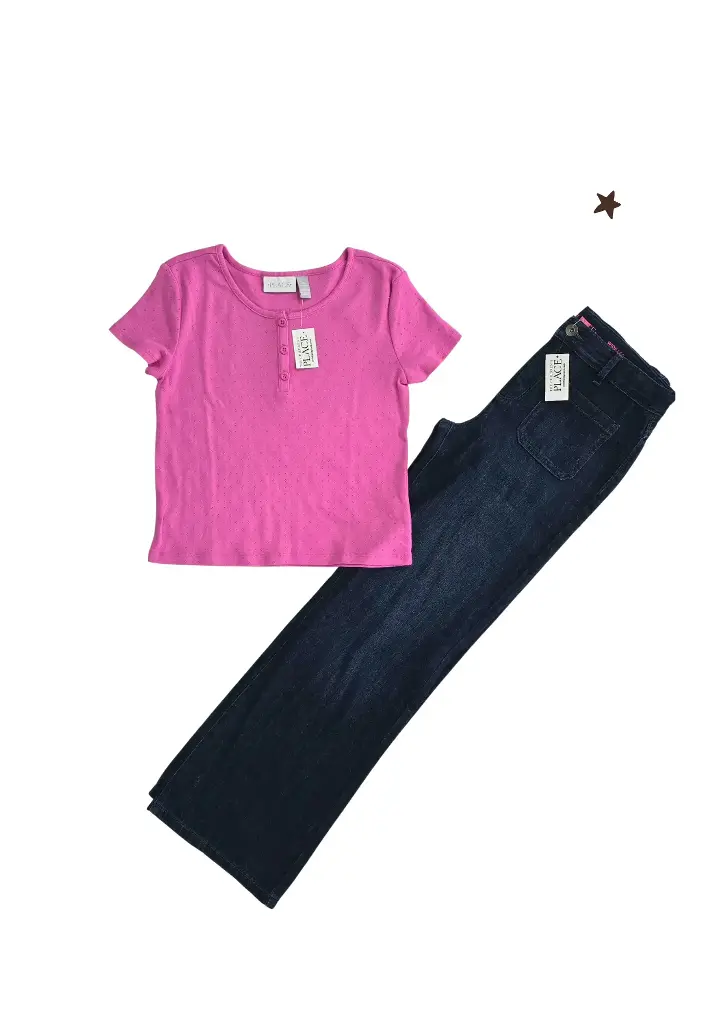 Blusa y Jean ancho, talla 14 niña