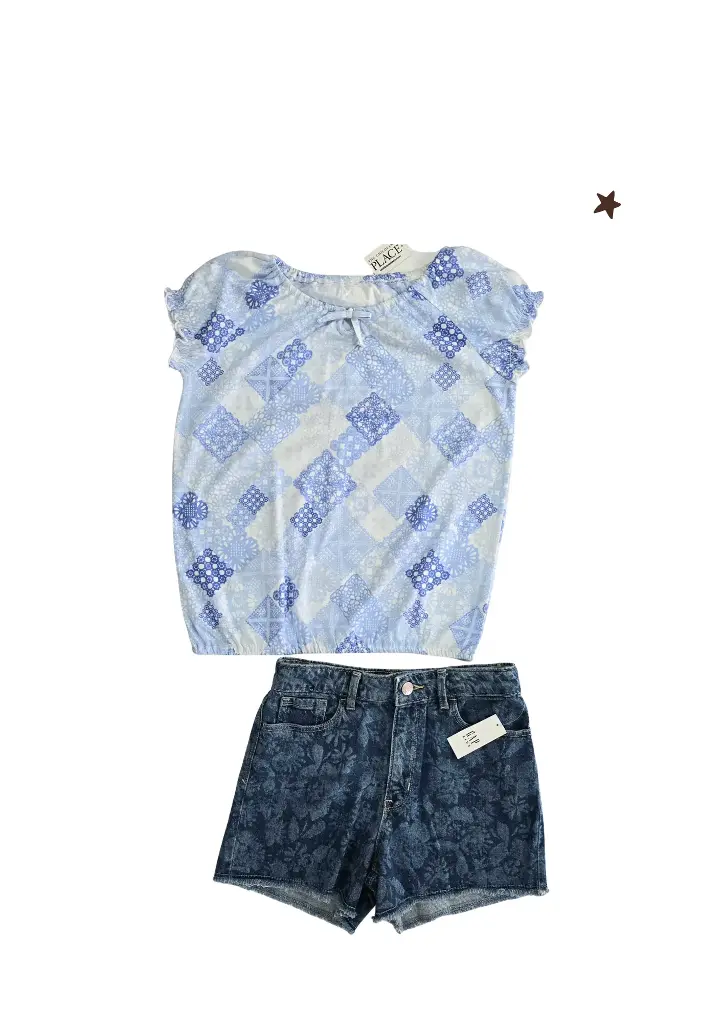 Blusa y short, talla 14 niña