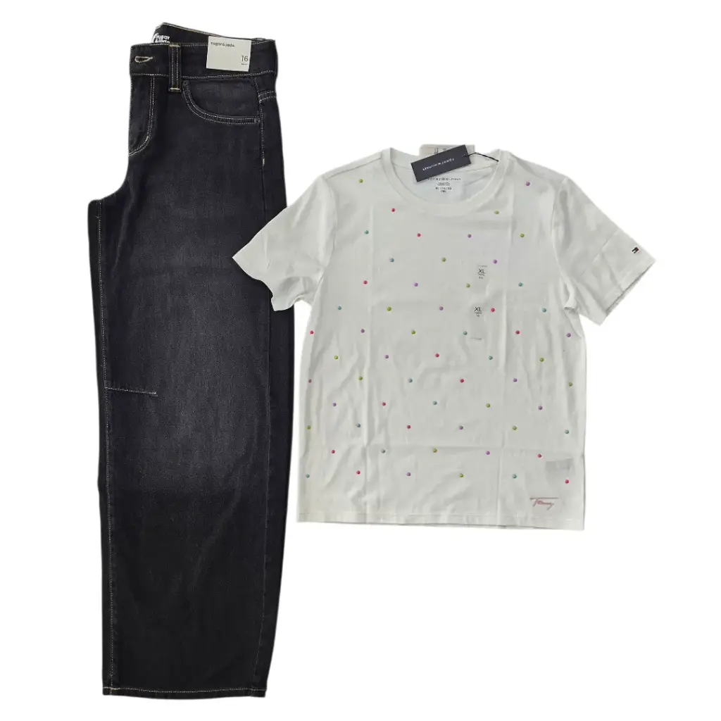 Camiseta y Jeans ancho talla 16 