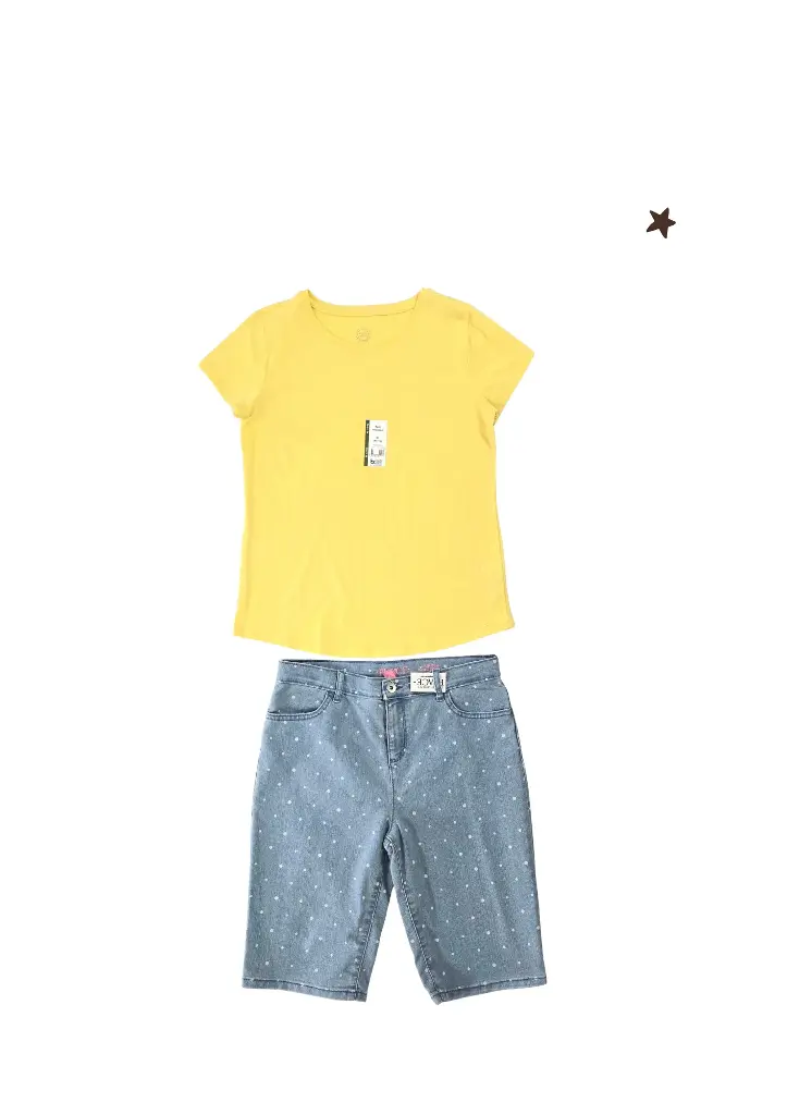 Camiseta y short stretch largo talla 16 