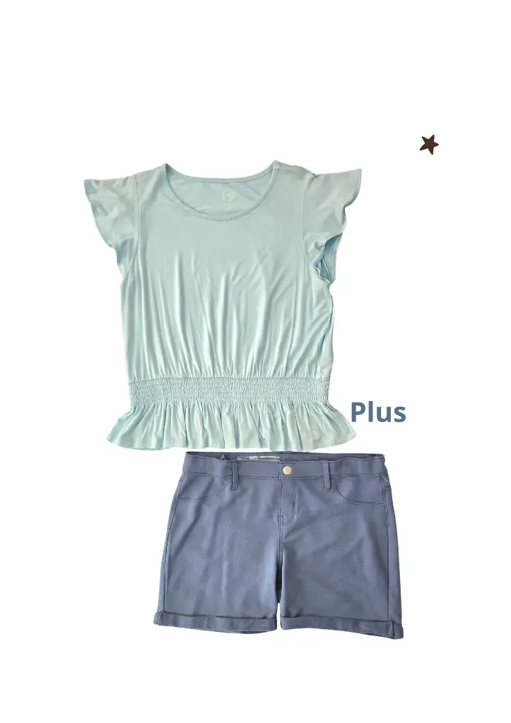 Blusa y short PLUS ambos, talla 16