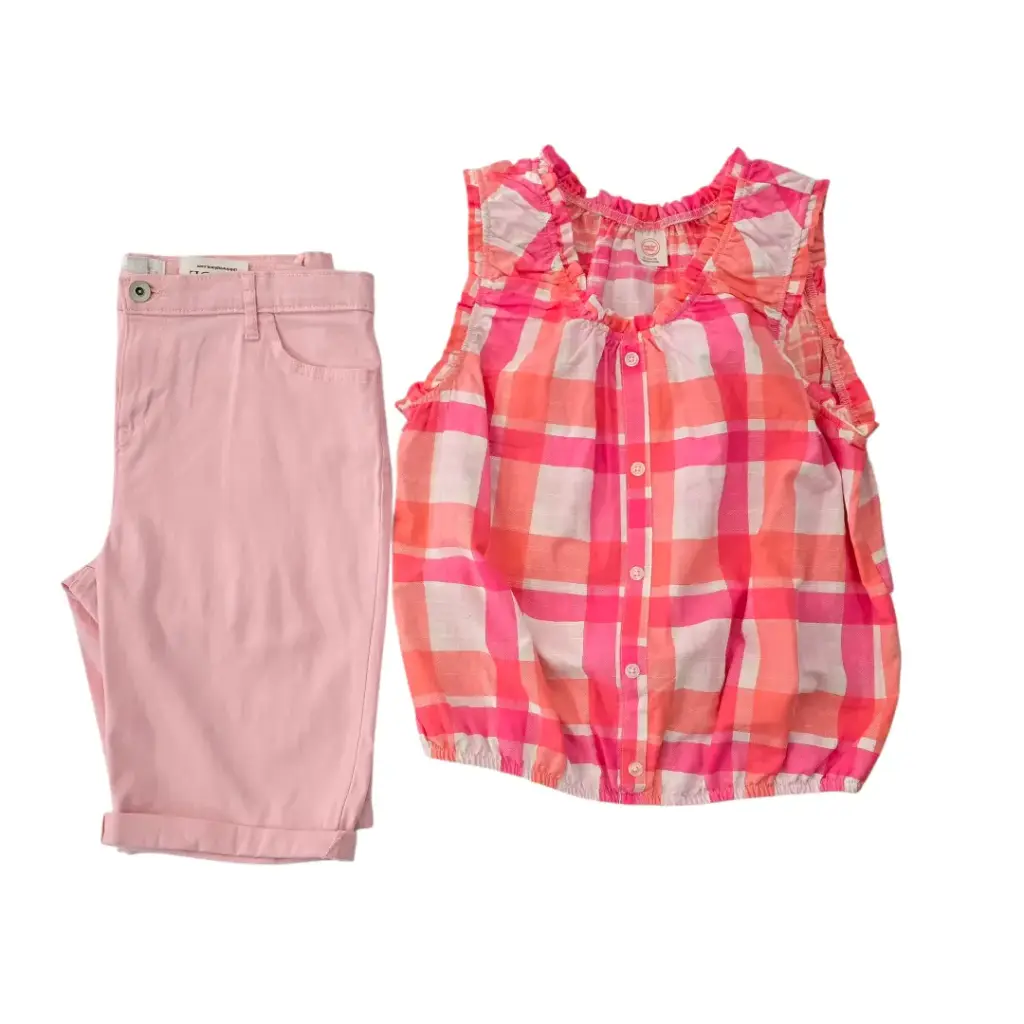 Blusa y short stretch, talla 16