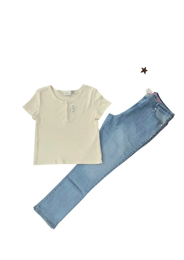 Blusa stretch y Jean PLUS talla 16