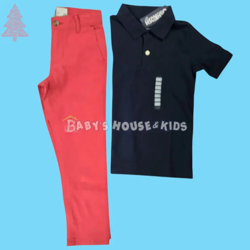 Polo azul marino y pantalón talla 6