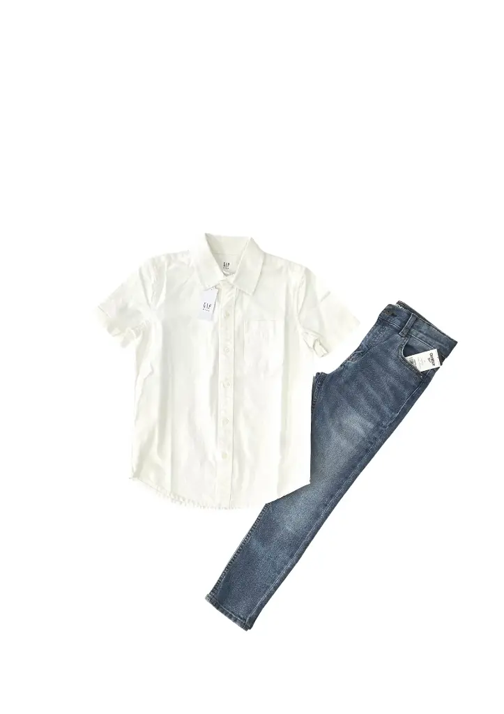 Camisa algodón y stretch y Jean skinny talla 7