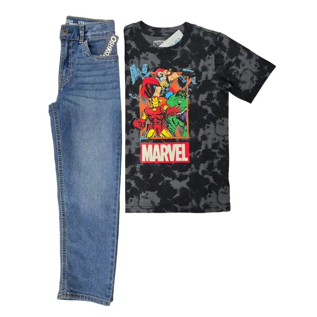 Camiseta advengers y Jeans, talla 7