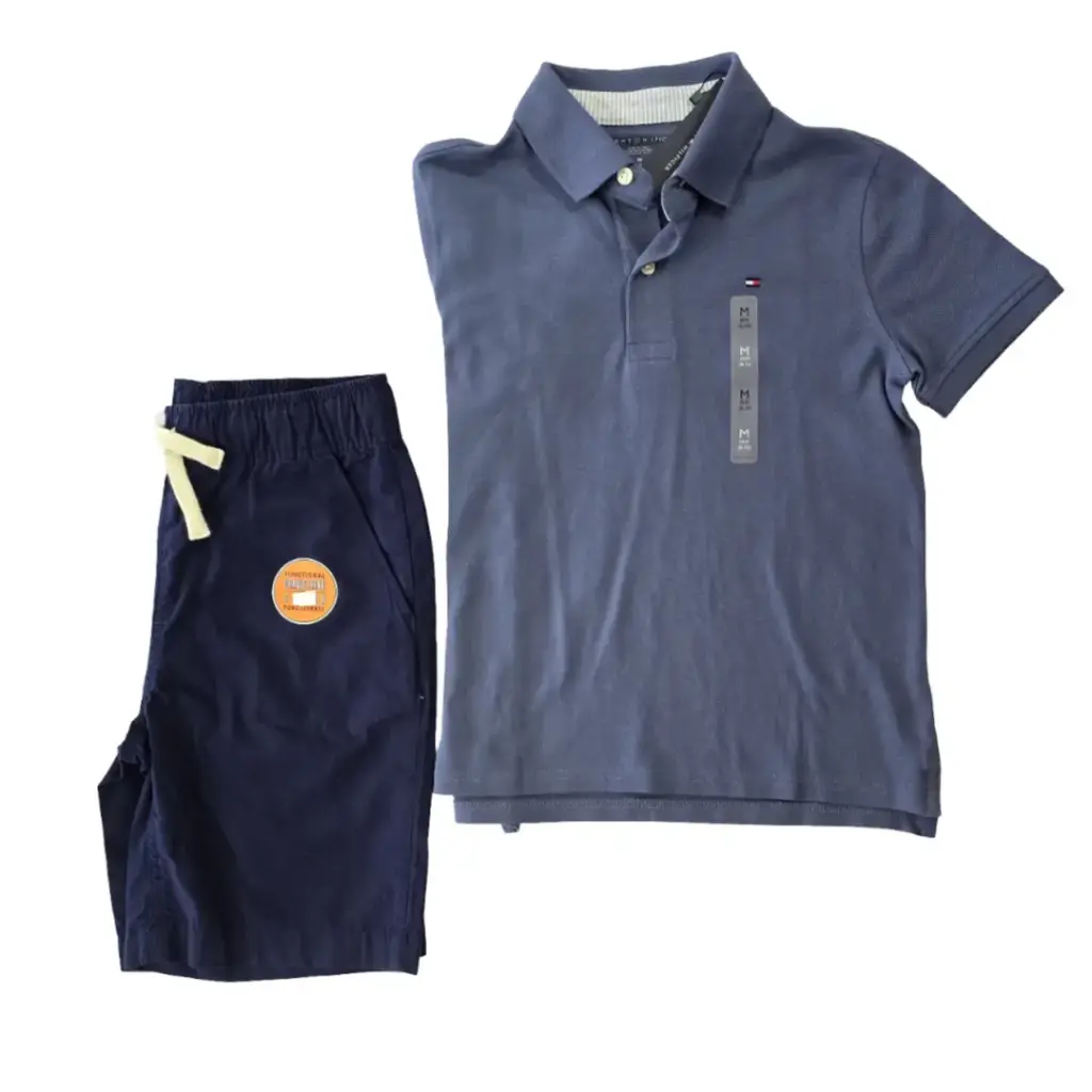 Polo y short cargo, talla 8