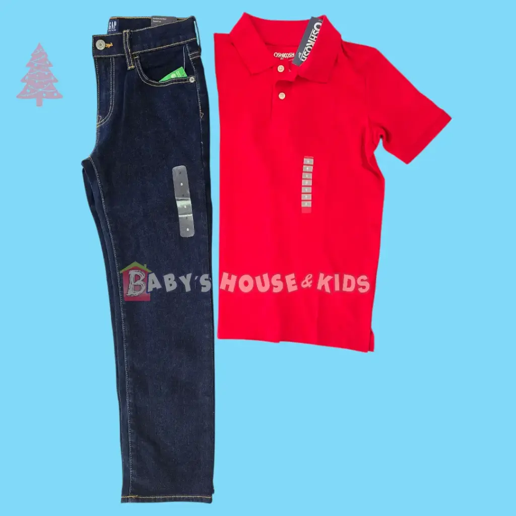 Polo y Jeans azul marino, talla 8