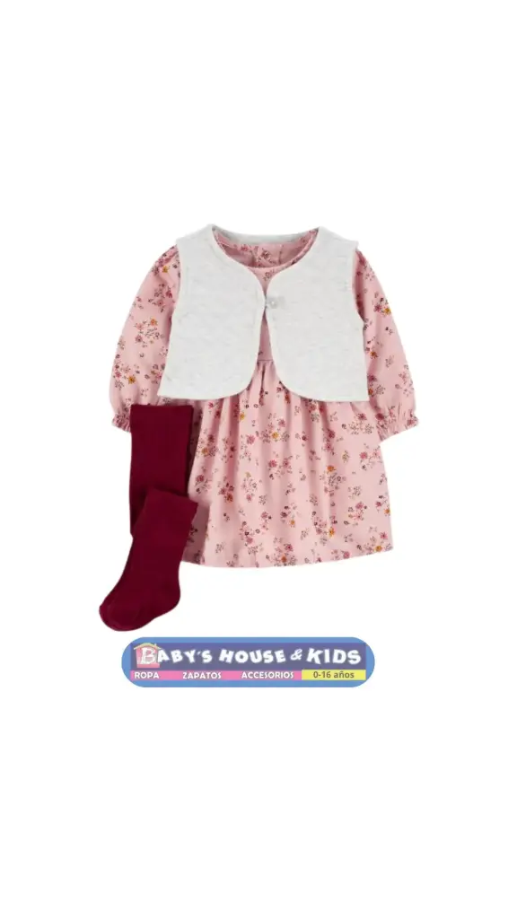Vestido con chaleco y medias 24 meses