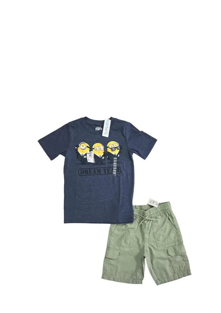 Camisa Minions y short cargo talla 8 