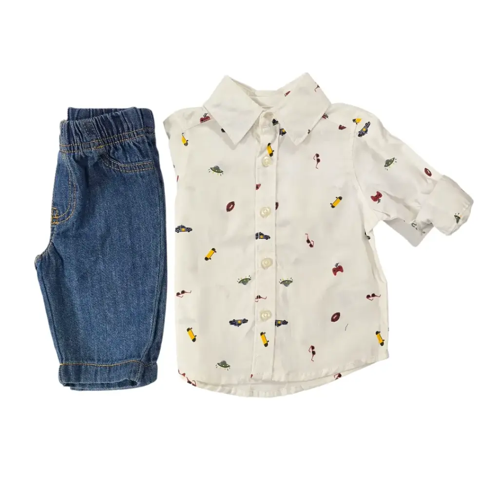 Set pantalón y camisa de botones talla 3 meses