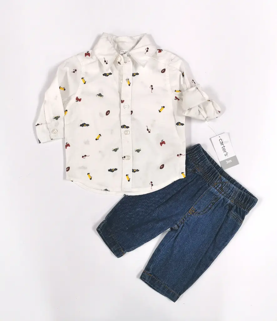Set pantalón y camisa de botones talla 3 meses