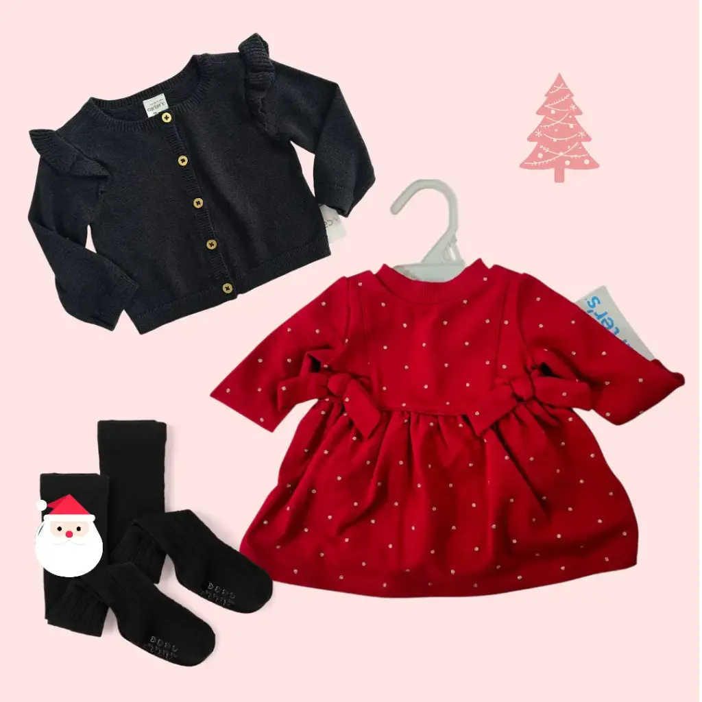 Vestido calientito de temporada ☃️ recien nacida, talla 0-3 meses