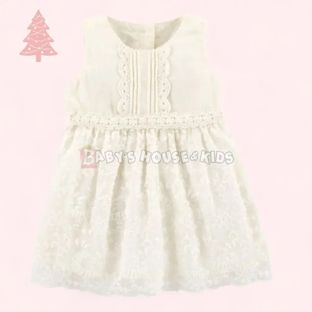 Vestido color ivory,talla 6 meses