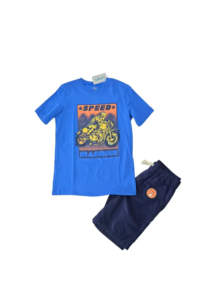 Camiseta y short azul talla 10