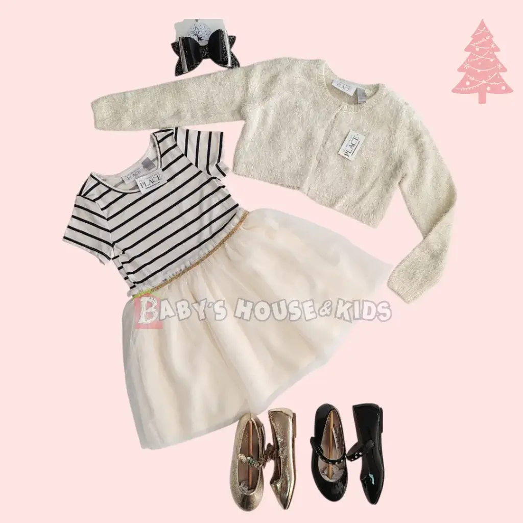 Vestido blanco y azul marino con tutú ivory, talla 3t