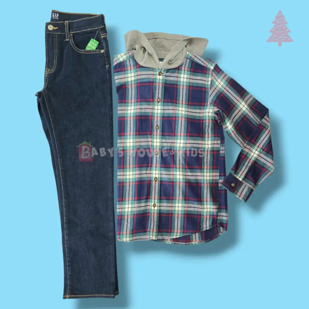 Camisa con gorro y Jeans, talla 12