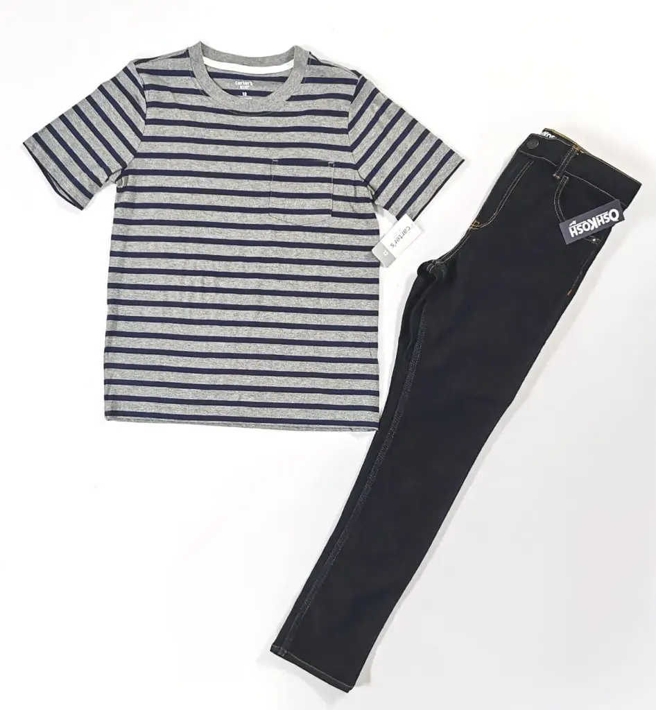Camiseta y Jean skinny stretch talla 12 años
