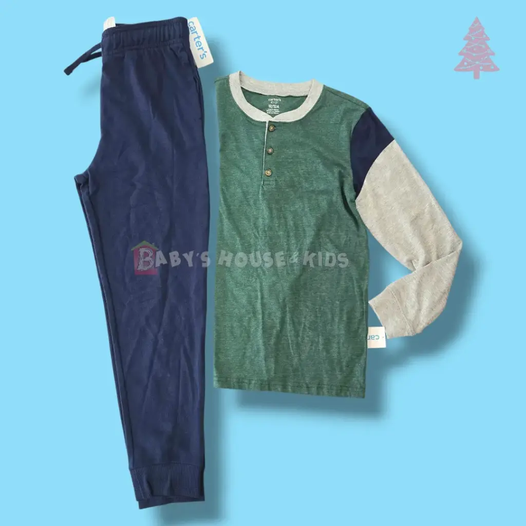 Camiseta y buzo azul de algodón, talla 12