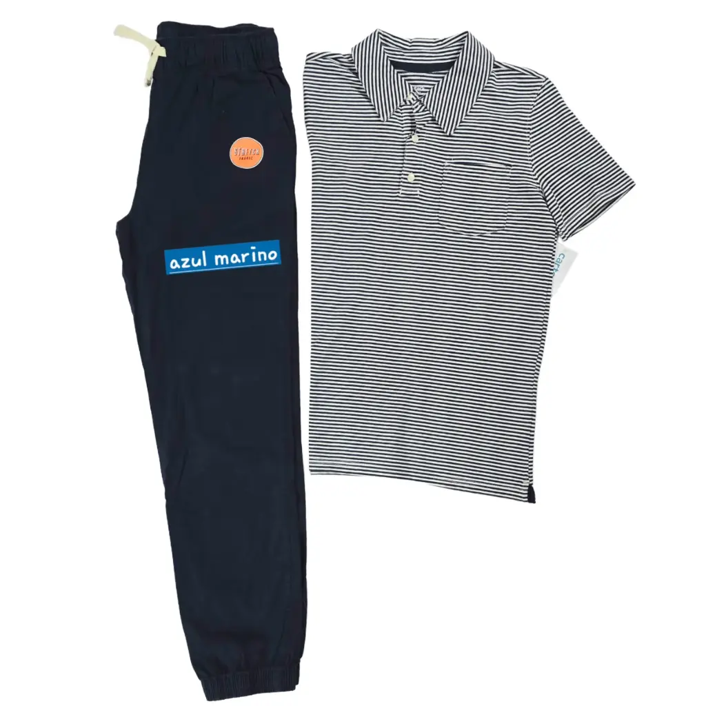 Camisa polo y jogger, talla 14