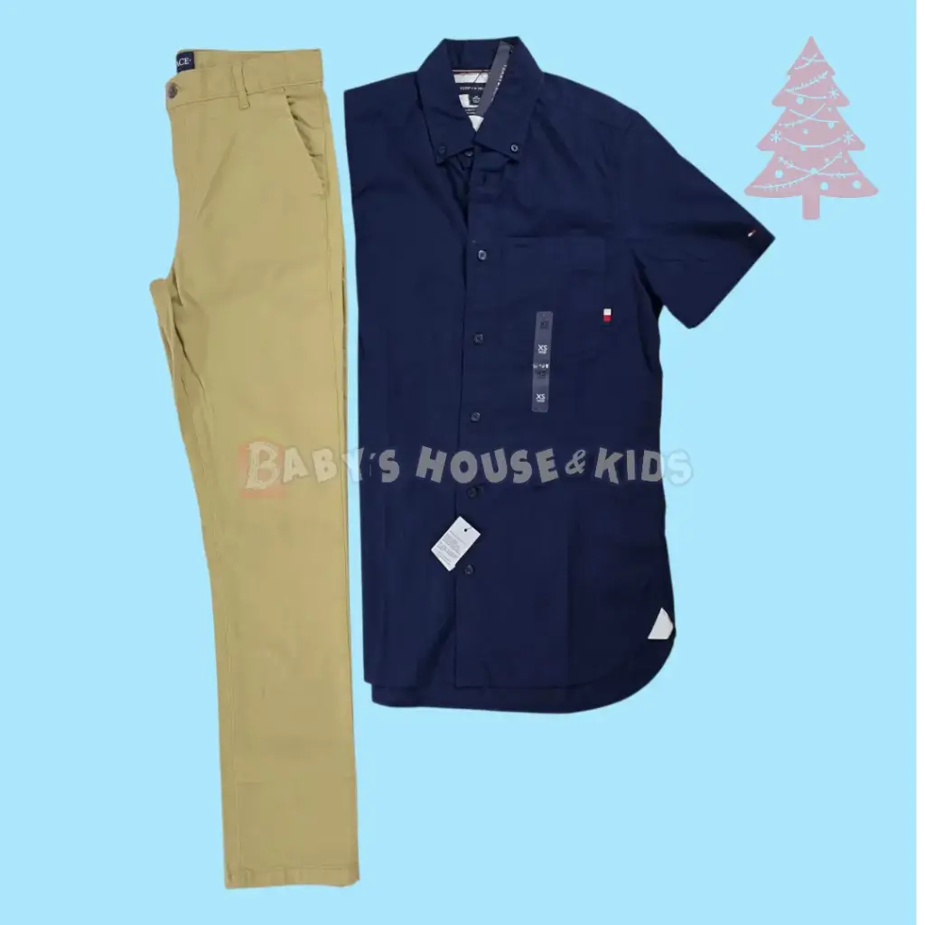 Camisa manga corta y pantalón caky, talla 14