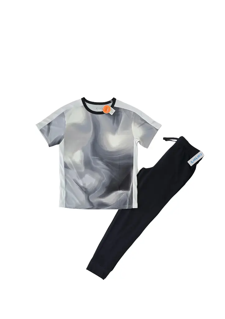 Camisa tela deportiva y buzo negro 100% algodón talla 14 años 