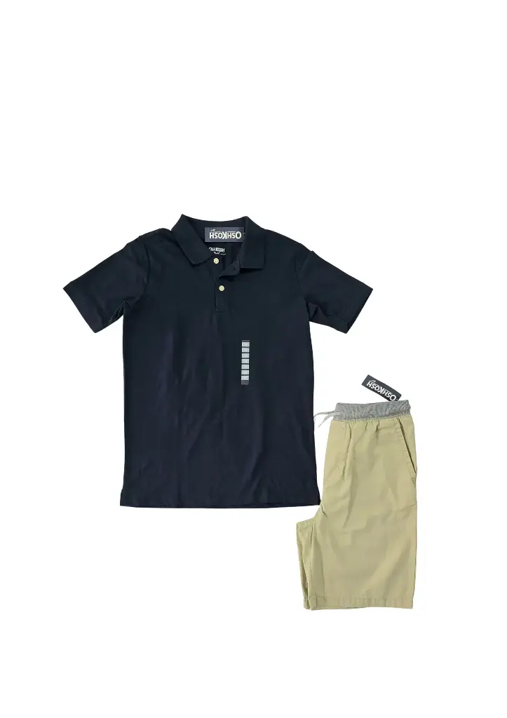 Polo azul marino y short talla 14 años 
