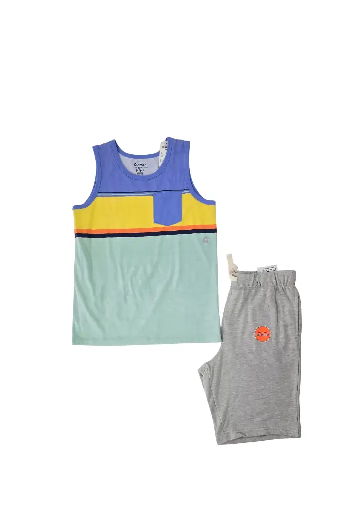 Camiseta escotada y short fresco talla 14 años