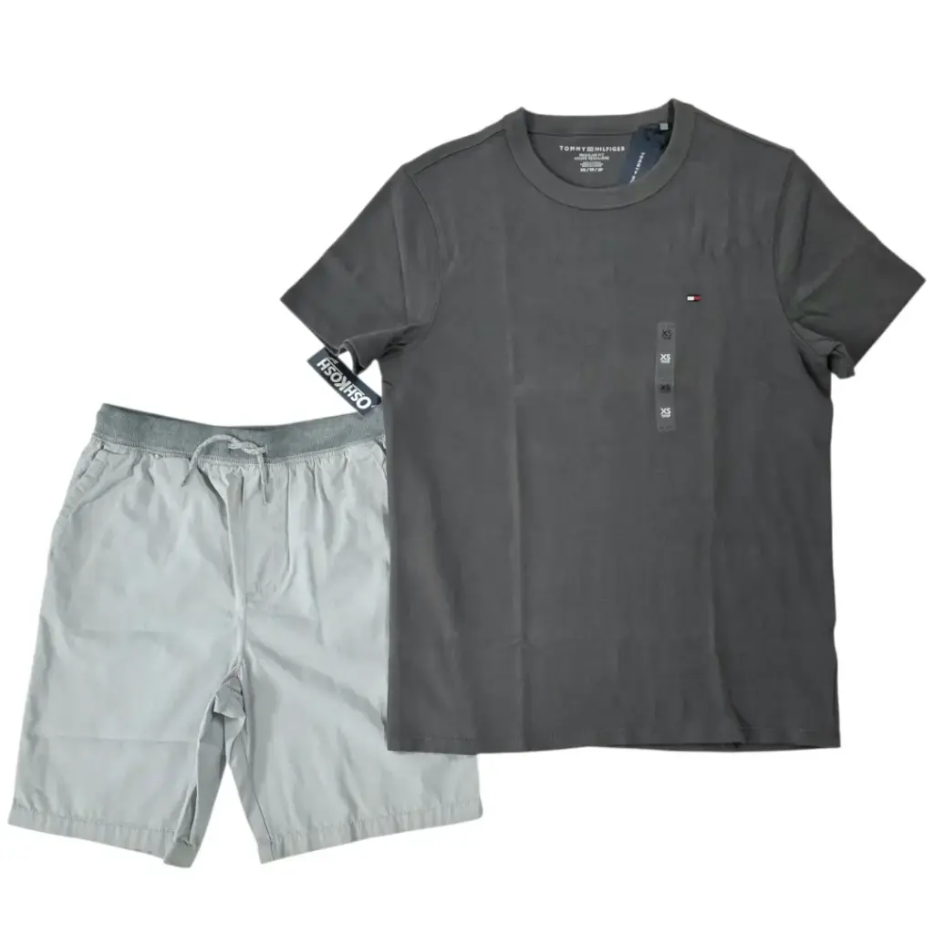 Camiseta tela gruesa y short, talla 14