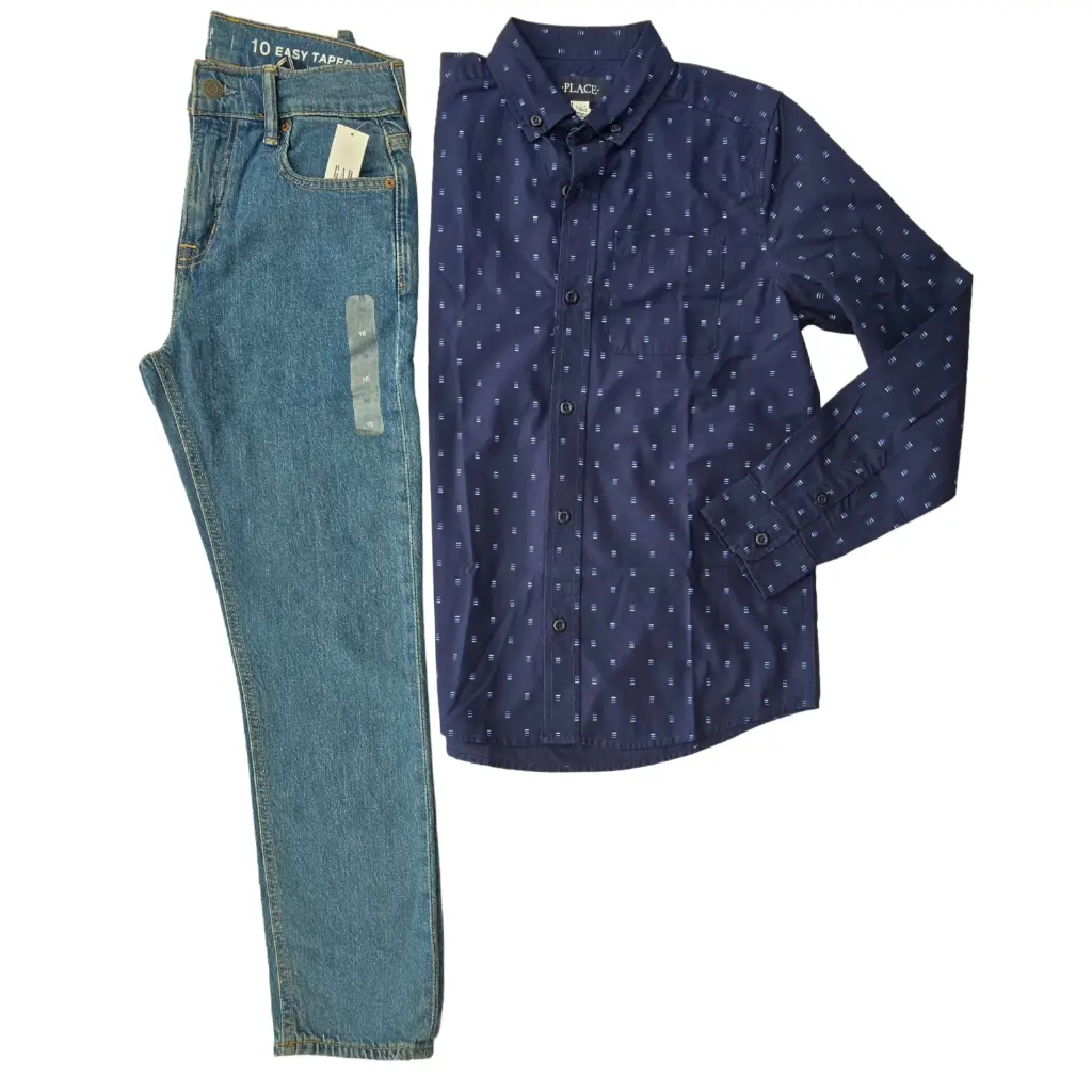 Manga larga y Jeans slim recto, talla 14