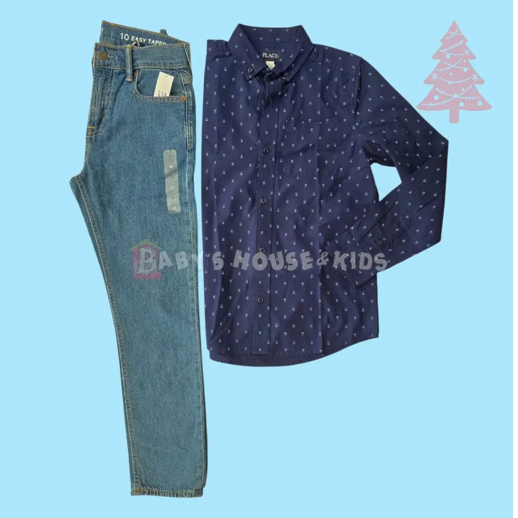 Manga larga y Jeans slim recto, talla 14