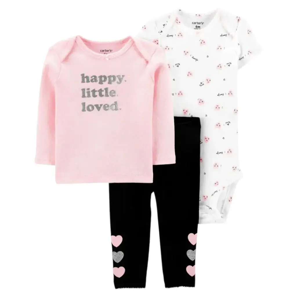 Set de algodón 3 piezas, talla  6 meses 