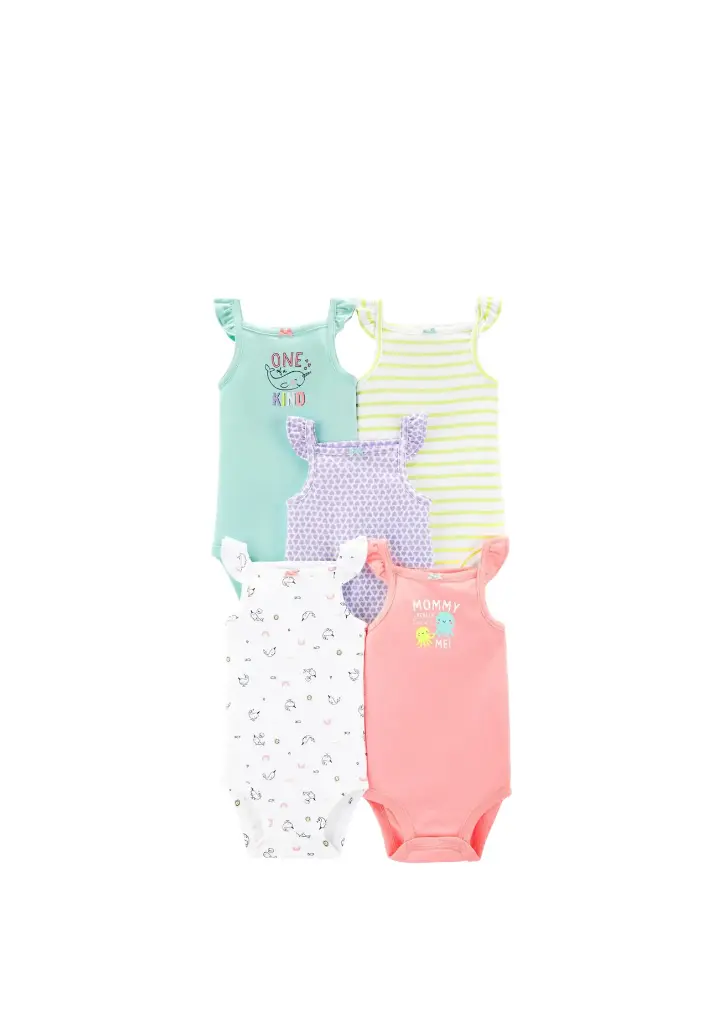 Set de 5 Mamelucos escotados talla 12 meses 🐙