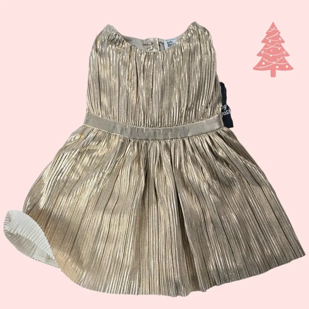 Vestido dorado formal talla 12 meses