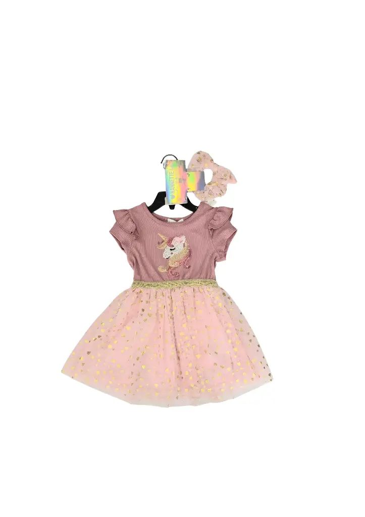 Vestido con accesorio de pelo talla 3t