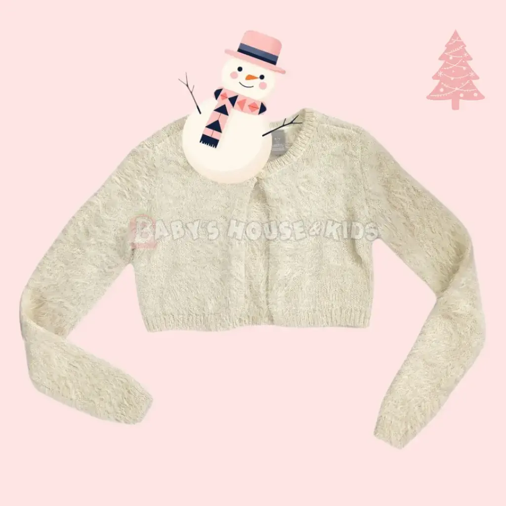 Bolero peludito color ivory, talla 3t 