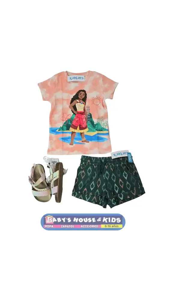 Camiseta de personaje y short stretch con bolsas talla 4t niña