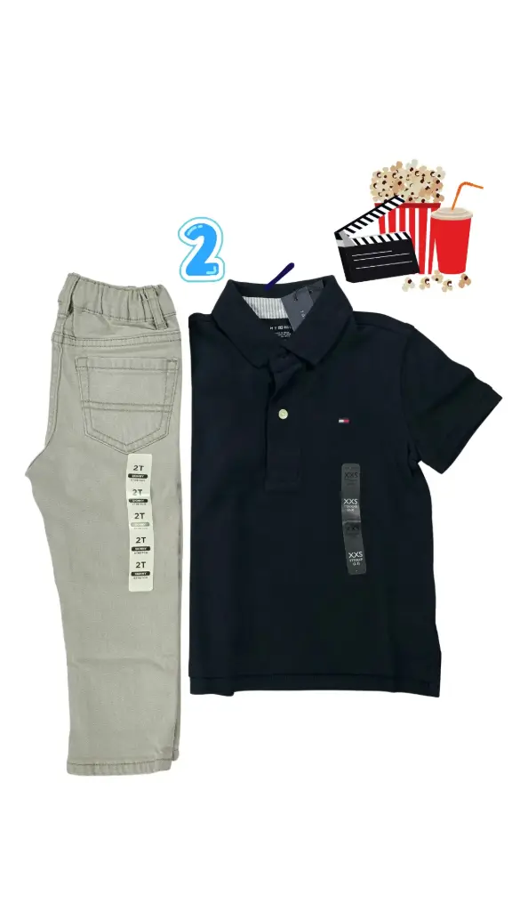 Set polo azul marino y Jean gris 2t varón 