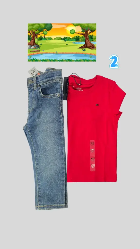 Set camiseta roja y Jean 2t de varón 
