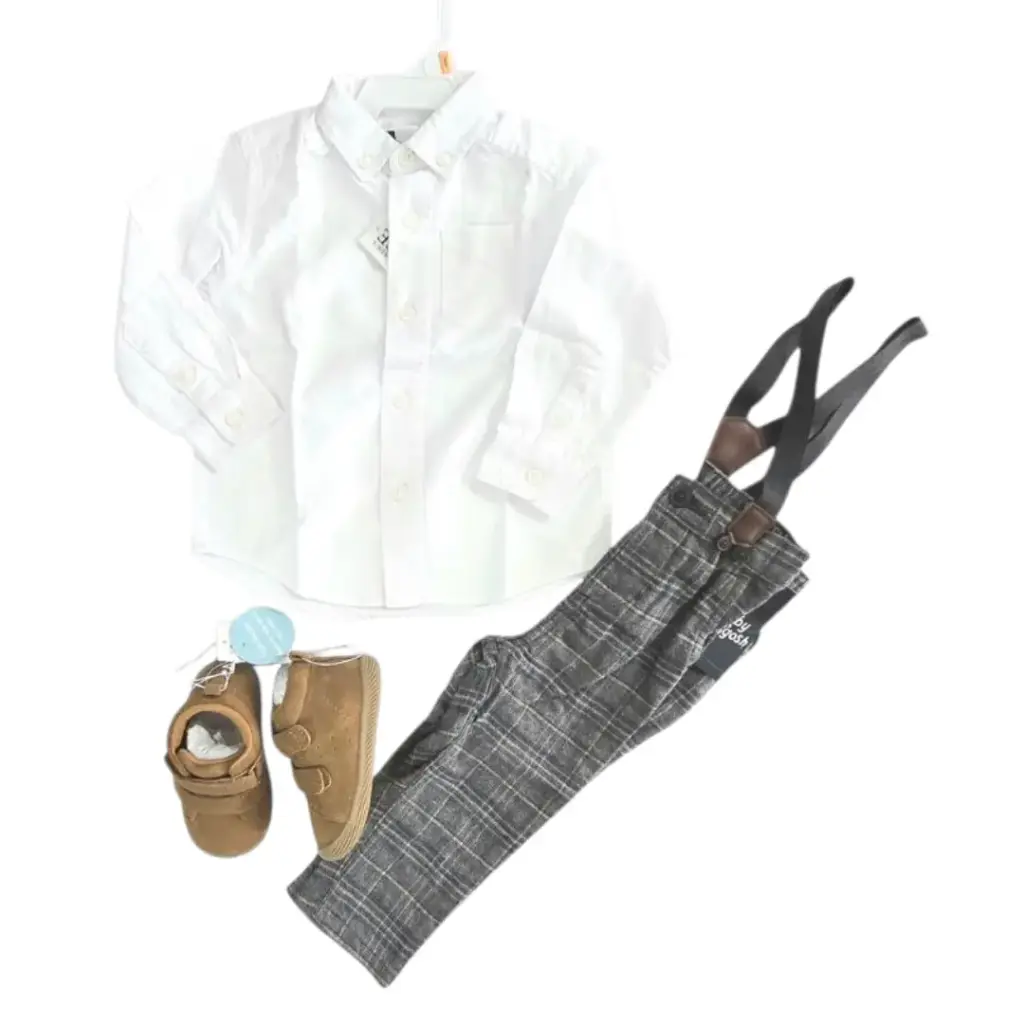 Set con pantalón de tirantes talla 12 meses