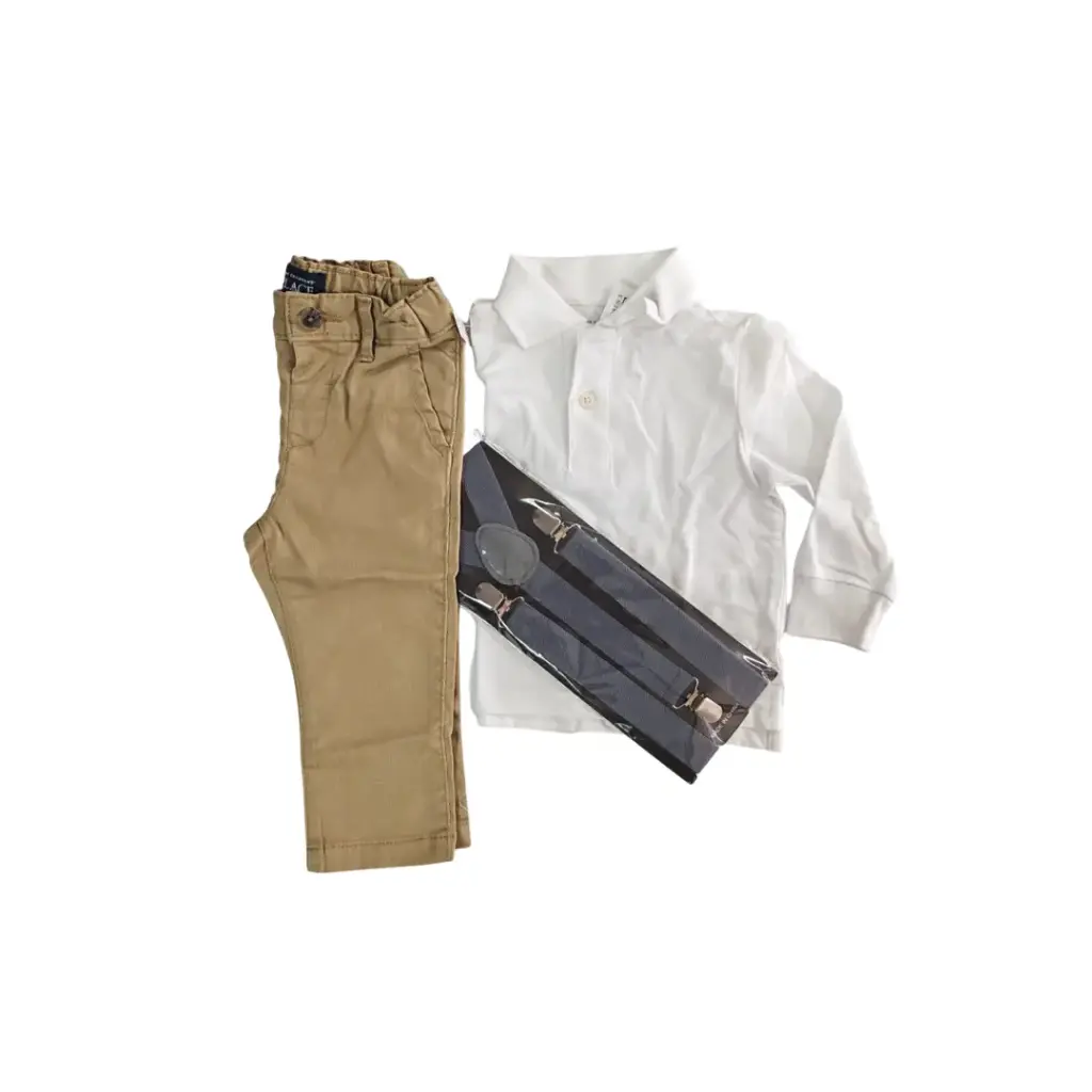 Set Formal Camisa Blanca y pantalón caky talla 12 meses varón 