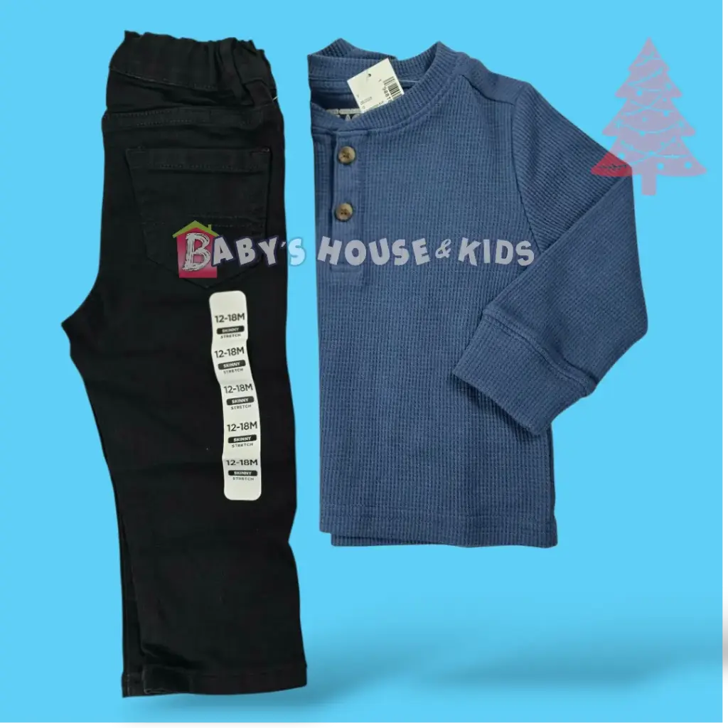 Camisa azul aqua y pantalon formal talla 12 meses