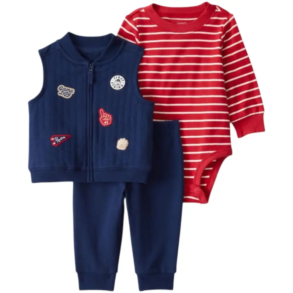 Set calientito de algodón de 3 piezas, talla 18 meses