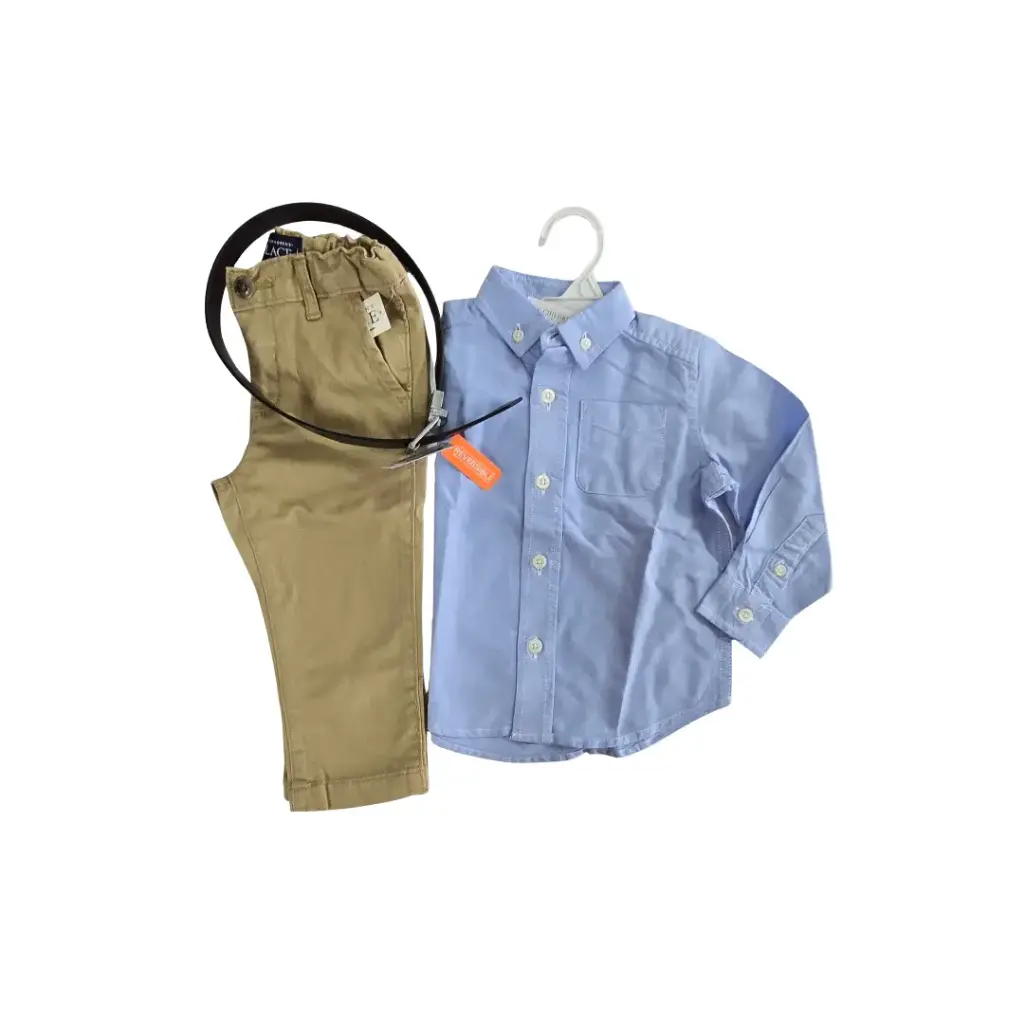Camisa azul y pantalón caky talla 18 meses varón 