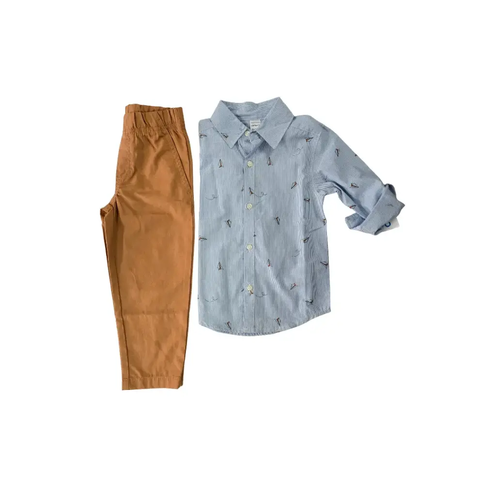 Set Camisa manga larga talla 3t de varón.