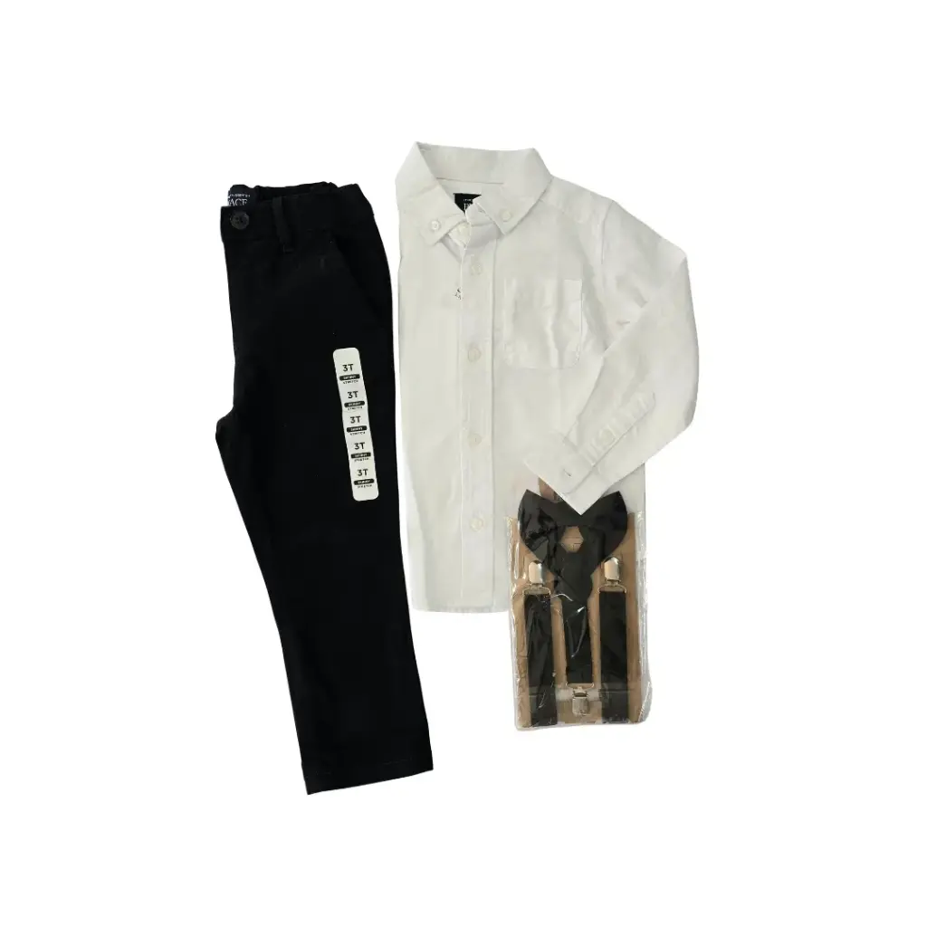 Camisa formal y pantalón negro talla 3t de varón 