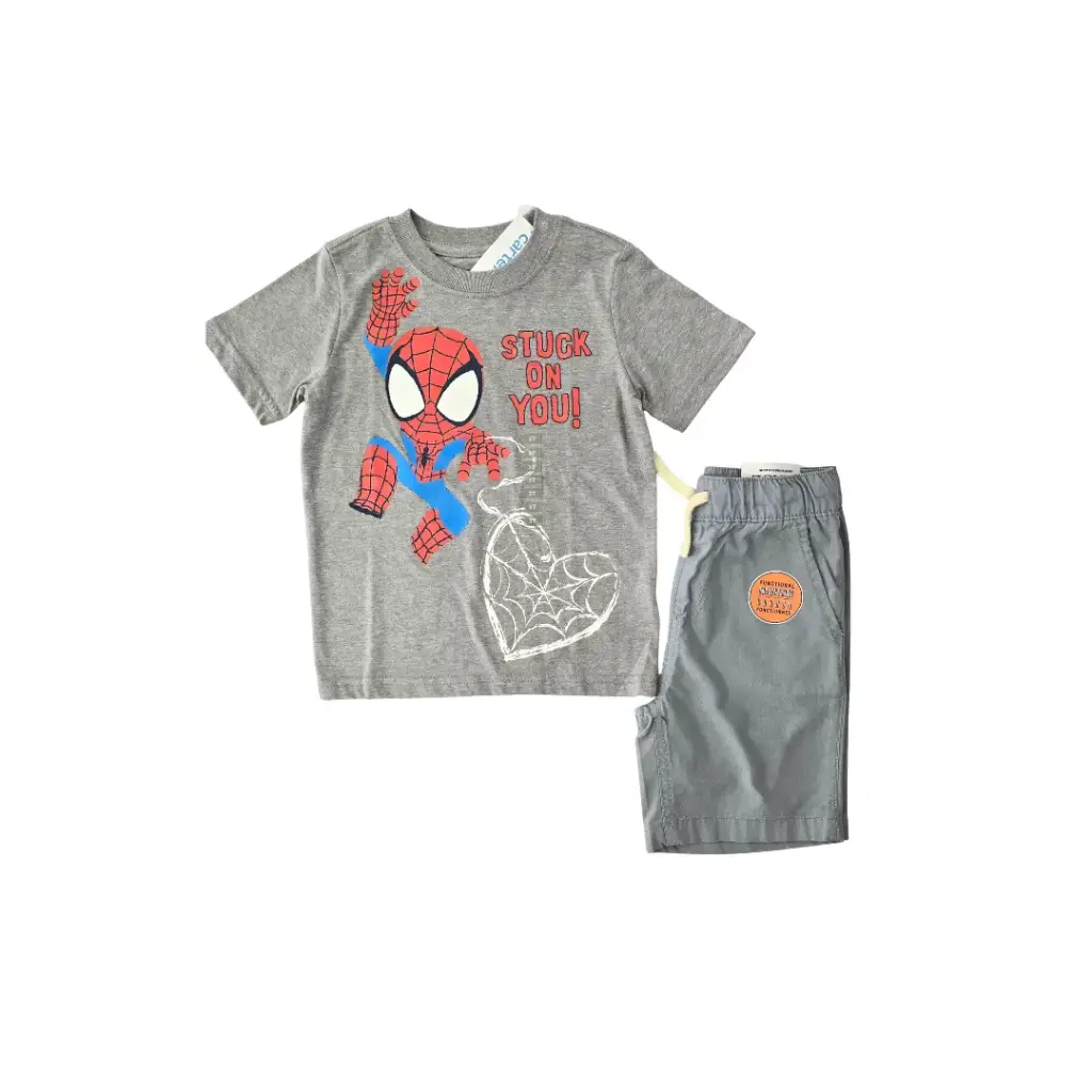 Camiseta spiderman y short ajustable talla 3t de varón 