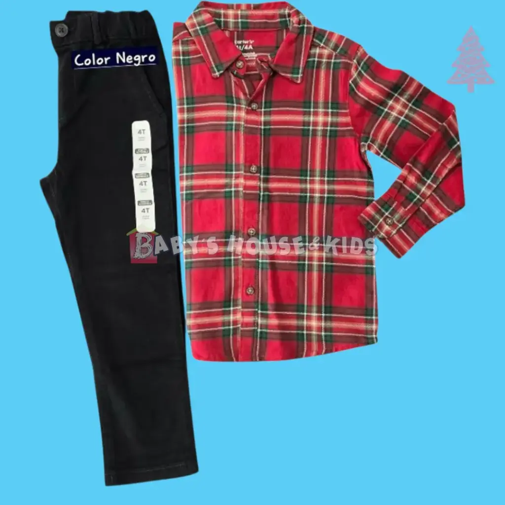 Camisa manga larga y pantalón, talla 4t 